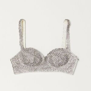 Moschino H&M jeweled bustier corset bra top